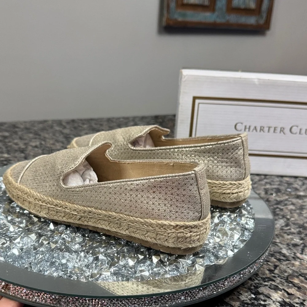 Charter Club Women's Metallic Espadrilles 5.5 NEW